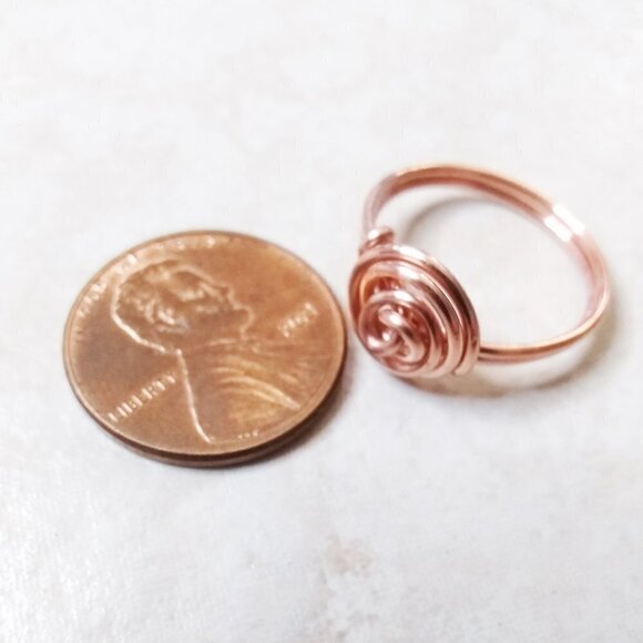 Durable Everyday Wear! My Signature Swirl ~ Copper Wire Wrapped Ring - Sz 5.5 - Picture 2 of 7